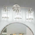 Modern Brushed Nickel 3-Light Bathroom Fixtures