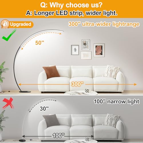 2000-Lumen Dimmable Arc Floor Lamp — Black - view 2