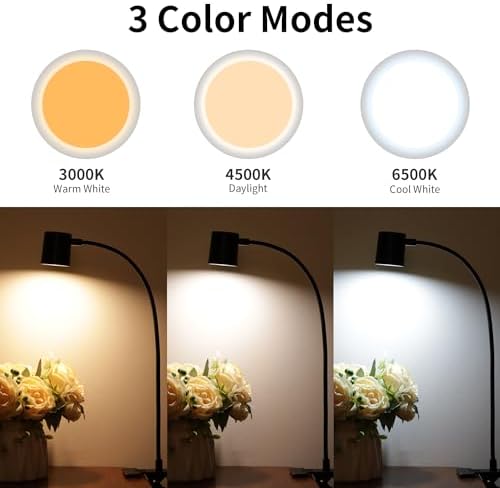 USB Clip-on Desk Lamp, Book Light for Reading