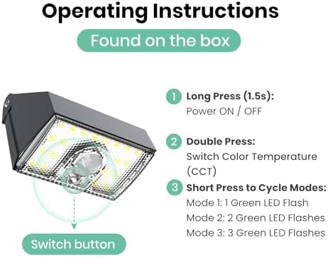 Outdoor Solar Fence Light, 1000LM, 4000K/3000K