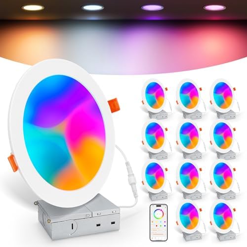 Smart Recessed Lighting 6 Inch Color Changing LED Canless Lights