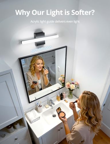 Combuh 16 Inch Black LED Bathroom Vanity Light