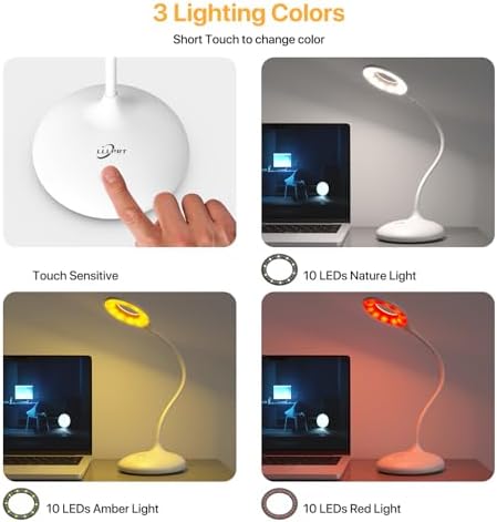Rechargeable Desk Lamp, Bedside Reading Light