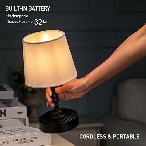 O’Bright Seraph Mini Cordless LED Table Lamp, Black