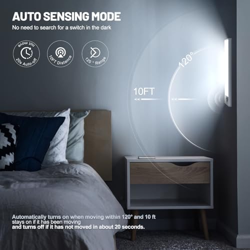 6 Pack Under Cabinet Motion Sensor Lights, Rechargeable