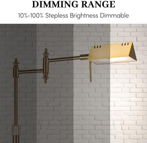 Bairth Gold Dimmable Reading Floor Lamp with Remote