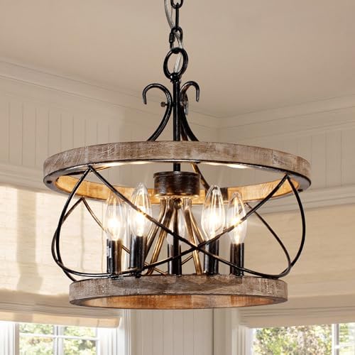 20" 5-Light Farmhouse Chandelier