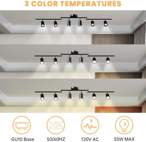 LED 6-Light Track Lighting Kit, 3 Color Adjustable