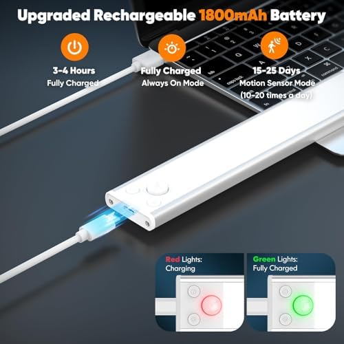 3-Pack Rechargeable Motion Sensor Under Cabinet Lights