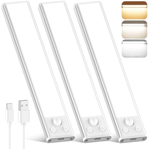 3-Pack Rechargeable Motion Sensor Under Cabinet Lights