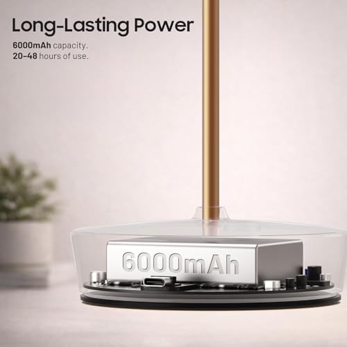 2 Pack Rechargeable Cordless Table Lamps, 6000mAh