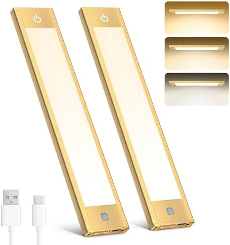 V4light Motion Sensor Cabinet Light, Rechargeable, 2-Pack, 9in