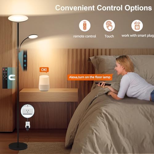 42W 4500LM LED Floor Lamp with Reading Light