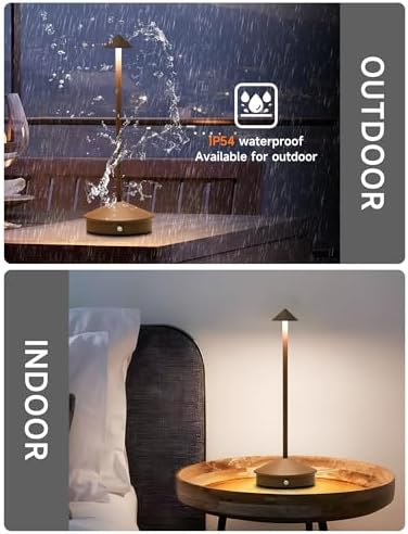 LED Rechargeable Cordless Table Lamps, Brown