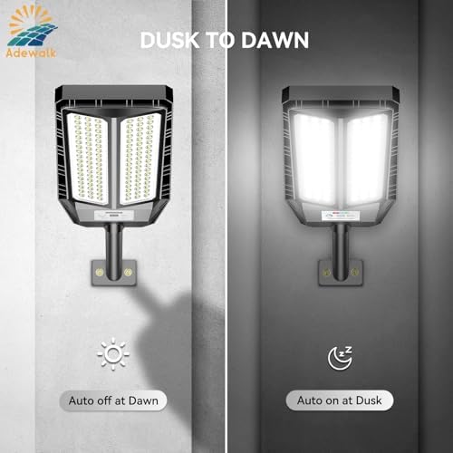 Adewalk Solar Street Lights, 5000W, 2 Pack