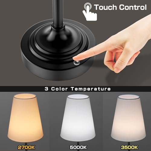 Black Portable Cordless Table Lamp, 2700-6000K
