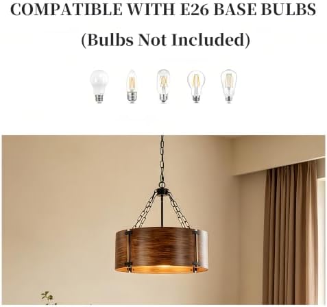 Modern Bronze Drum Chandelier, Round