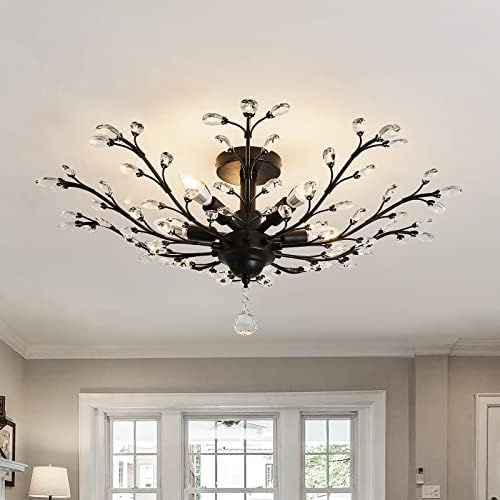CVKASH 5-Light Crystal Chandelier, Black
