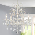 WUZUPS 5-Light Crystal Chandelier, Rustic White