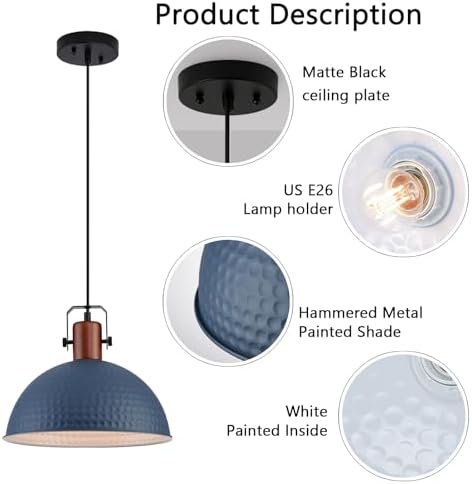 12-Inch Pendant Light, 3 Pack