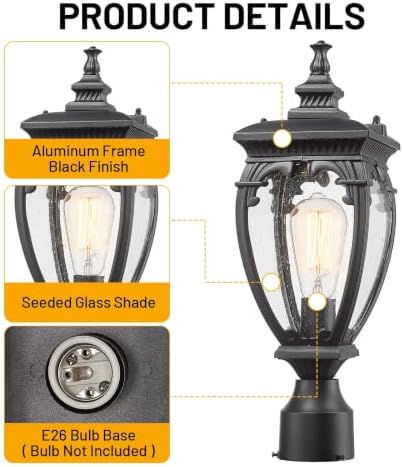 Outdoor Post Lights Hard Wired Exterior Lamp Post Light Fixture