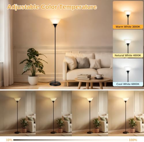 Coucrek Torchiere Floor Lamp for Living Room