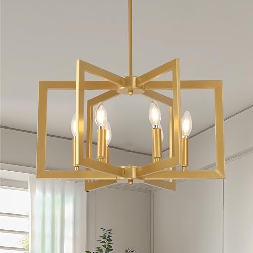 6-Light Gold Geometric Pendant Light