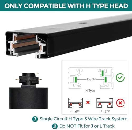 iCreating H-Track Lighting Rails Kit, 26ft Black