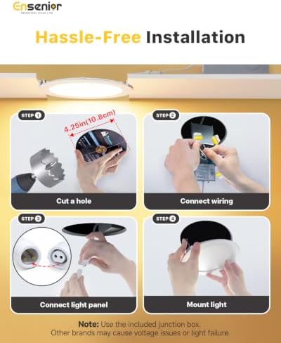 Ensenior 12 Pack 4 Inch LED Recessed Ceiling Light
