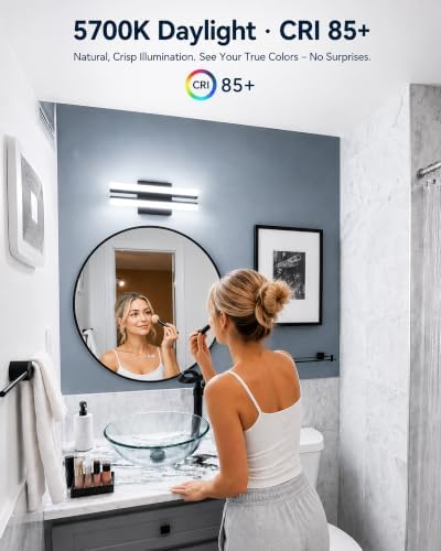 18-Inch Black Dimmable LED Bathroom Vanity Light