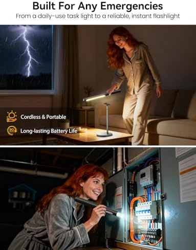 Rechargeable Magnetic Desk Lamp, Removable Light Tube