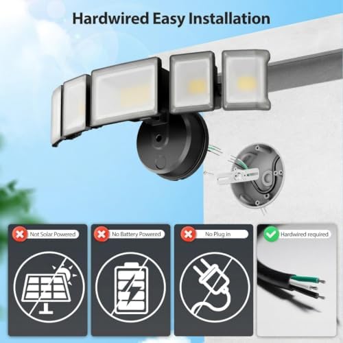Olafus 180W Outdoor LED Flood Lights, 6500K Black