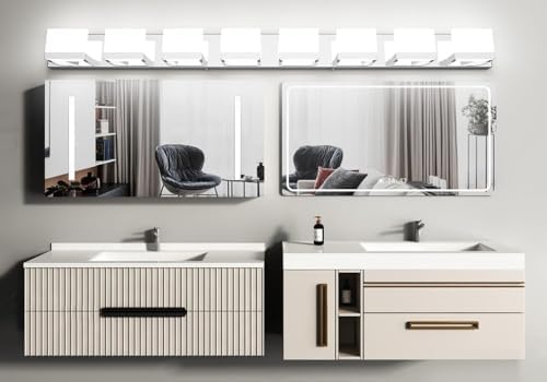 Tipace 8-Light LED Bathroom Vanity Light, Chrome