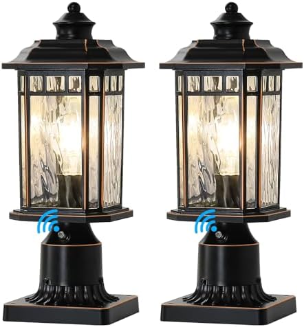 DASTOR 2-Pack Dusk-to-Dawn Outdoor Post Lights