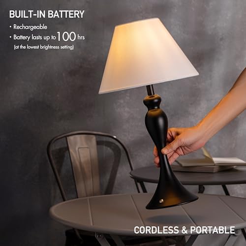 O'Bright Ember Black Rechargeable Cordless Table Lamp