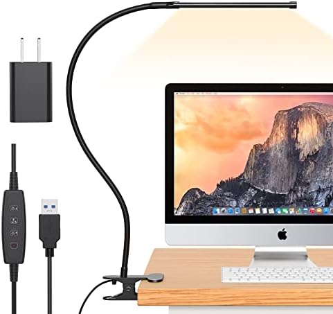 iZELL LED Clamp Desk Lamp, 3 Color Modes