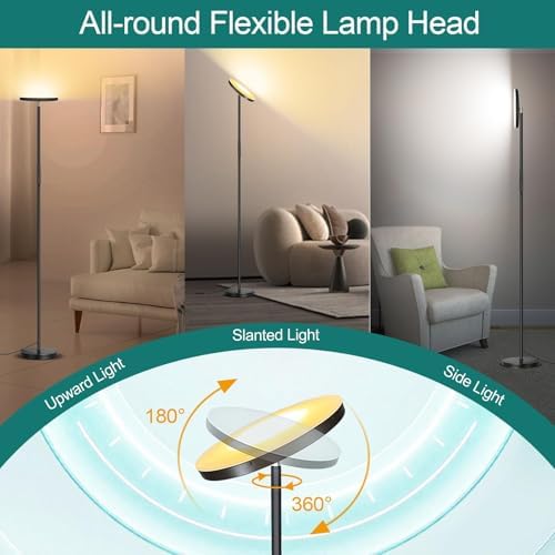 40W 4000LM LED Floor Lamp, Dimmable, 2700K-6500K