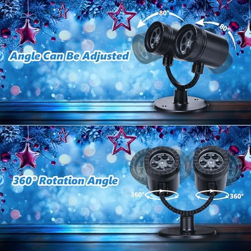 Toodour Double Head Christmas Projector Lights Outdoor