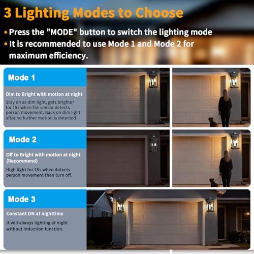 Solar Motion Sensor Wall Lights, 2 Pack