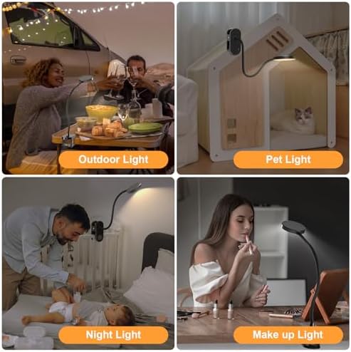 Rechargeable Clip on Light for Bed, 61 LED Cordless Reading Lamp with