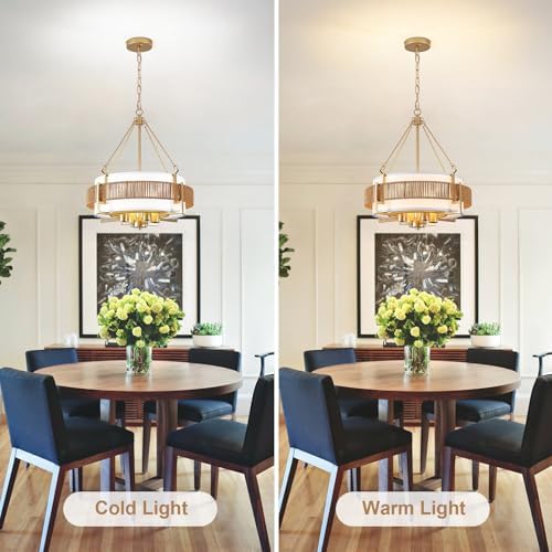 Boho Rattan Drum Chandelier