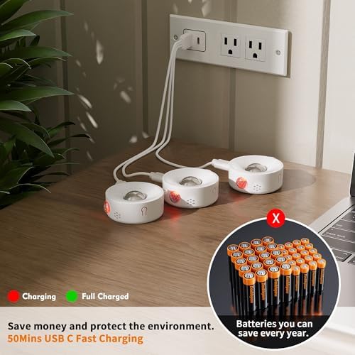 2" Rechargeable Magnetic Puck Lights, 6 Pack