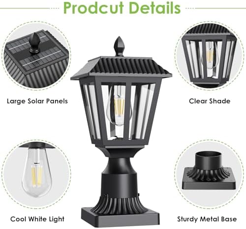 Greluna Solar Post Lights, Cool White