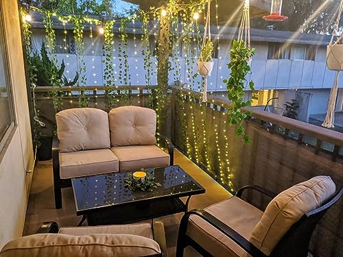 Honche 300Led Fairy Curtain String Lights 10x10ft with Remote Window