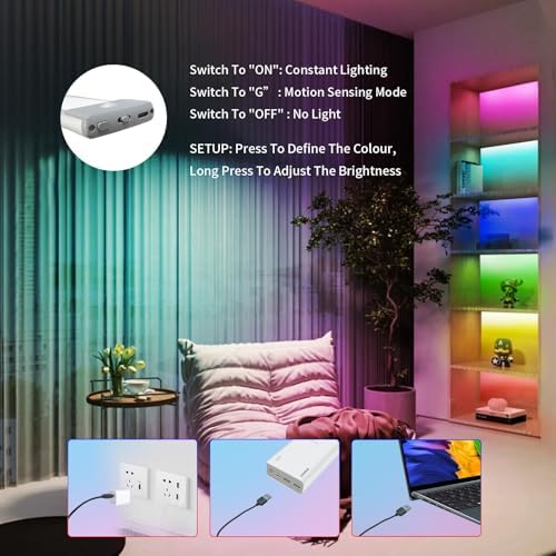 LEPOTEC RGB LED Cabinet Lights, 3 Packs