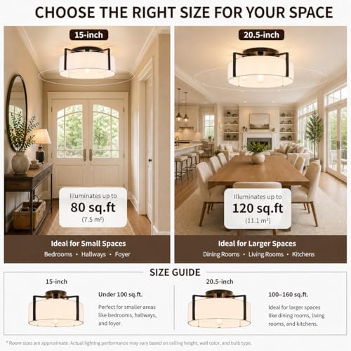 20.5" 4-Light Semi Flush Mount Ceiling Light