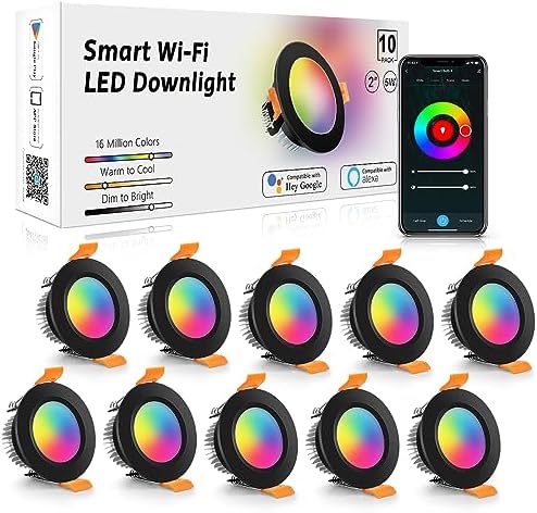 LightingWill 2 Inch Smart WiFi LED Downlight, 10 Pack