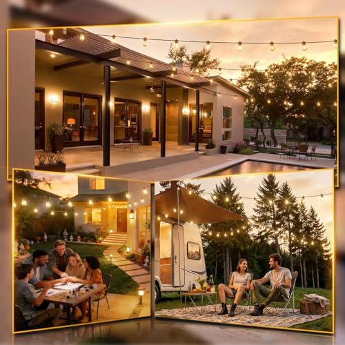 50-Foot Weatherproof LED Patio String Lights