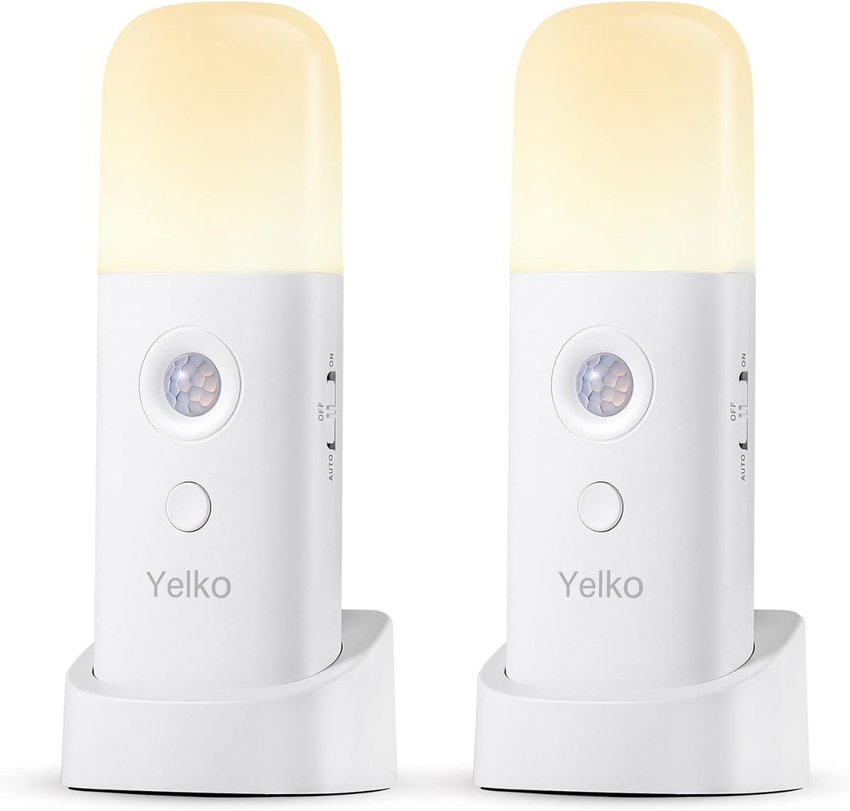 YELKO Motion Sensor Night Light — 2000mAh Rechargeable Night Lights Battery Powered - Field & Lumen Lighting