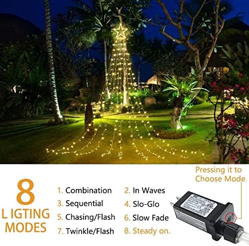 Waterfall Christmas String Lights, 317 LED